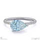 blue natural diamond pear cut pave engagement ring 9k white gold with 9k white gold metal and pear shape diamond