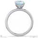 blue natural diamond cushion cut hidden halo engagement ring 18k white gold with 18k white gold metal and cushion shape diamond
