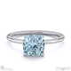 blue natural diamond cushion cut hidden halo engagement ring 18k white gold with 18k white gold metal and cushion shape diamond