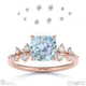 blue natural diamond cushion cut stardust engagement ring 9k rose gold with 9k rose gold metal and cushion shape diamond