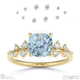 blue natural diamond cushion stardust engagement ring 18k yellow gold with 18k yellow gold metal and cushion shape diamond