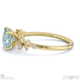 blue natural diamond cushion stardust engagement ring 18k yellow gold with 18k yellow gold metal and cushion shape diamond