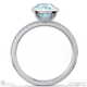 blue natural diamond cushion cut basket bezel setting pave 9k white gold engagement ring with 9k white gold metal and cushion shape diamond