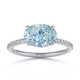 blue lab-grown diamond oval cut pave engagement ring 18k white gold with 18k white gold metal and oval shape diamond