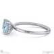 blue lab-grown diamond cushion cut hidden halo engagement ring 18k white gold with 18k white gold metal and cushion shape diamond