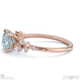 blue lab-grown diamond cushion cut stardust engagement ring 9k rose gold with 9k rose gold metal and cushion shape diamond