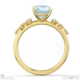 blue lab-grown diamond cushion stardust engagement ring 18k yellow gold with 18k yellow gold metal and cushion shape diamond