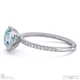 blue lab diamond cushion cut basket bezel setting pave 9k white gold engagement ring with 9k white gold metal and cushion shape diamond