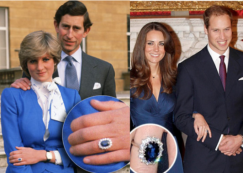 Engagement Rings Princess Diana and Kate