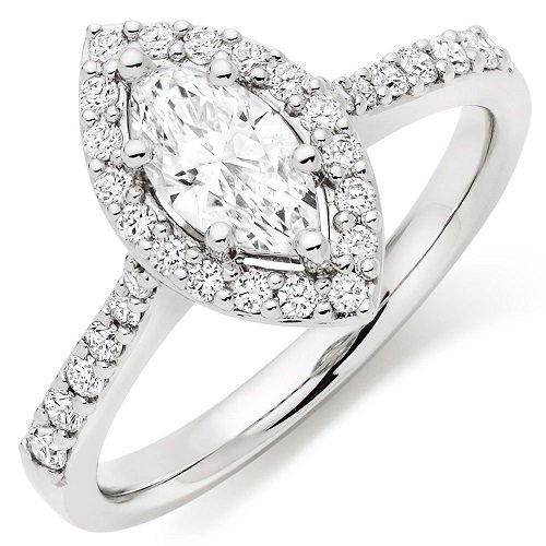 Exquisite Platinum Engagement Rings - Marquise