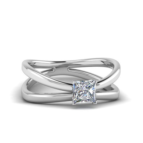 Exquisite Platinum Engagement Rings - Reverse Split
