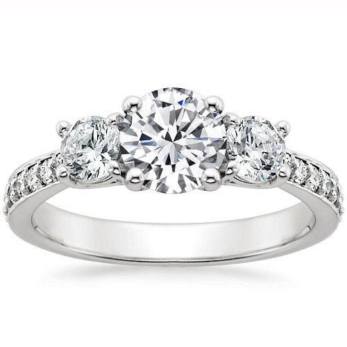 Exquisite Platinum Engagement Rings - Three Stone