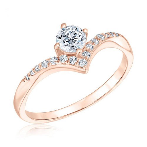 Elegant Shaped Band Engagement Rings to Inspire - Round Chevron
