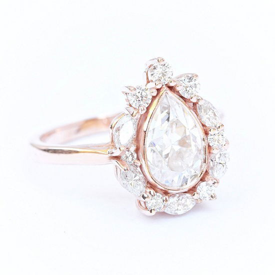 Fall in Love with These Enchanting Ballerina Engagement Rings - Rose Gold Pear Fall in Love with These Enchanting Ballerina Engagement Rings - Rose Gold Pear