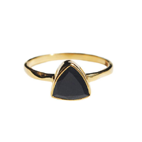 Bold and Beautiful Onyx Engagement Rings - Bezel Triangle