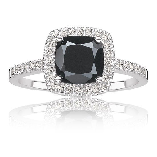 Bold and Beautiful Onyx Engagement Rings - Classic Cushion