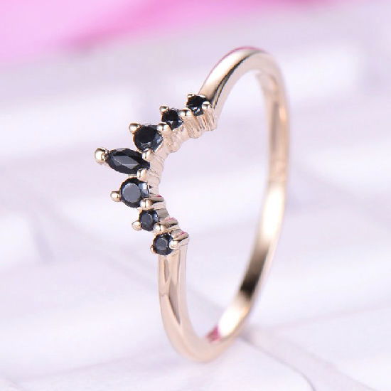 Bold and Beautiful Onyx Engagement Rings - Delicate Tiara