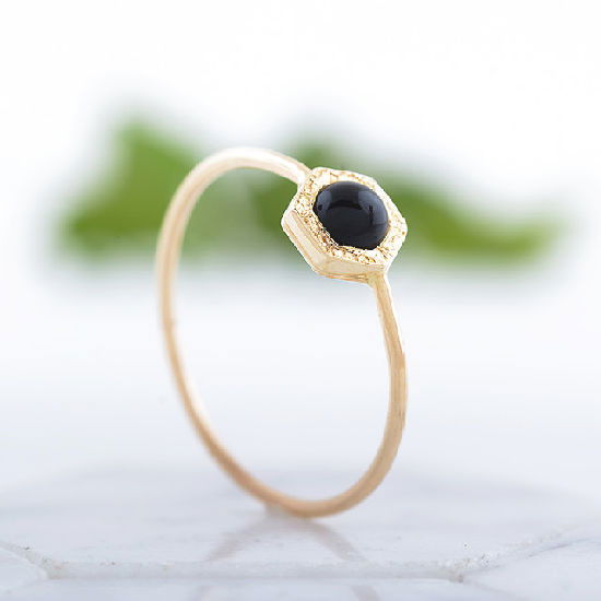 Bold and Beautiful Onyx Engagement Rings - Minimal Hexagon