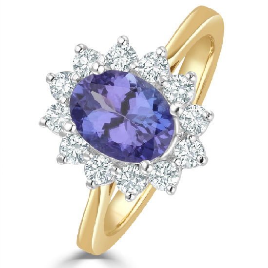 Tanzanite Engagement Rings - Oval Ballerina