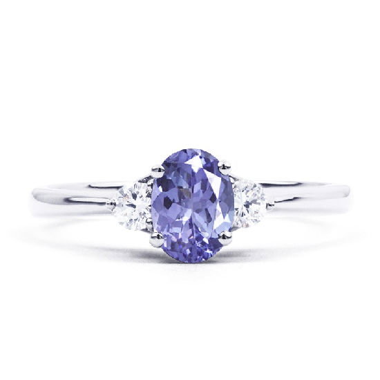 Tanzanite Engagement Rings - Three Stone