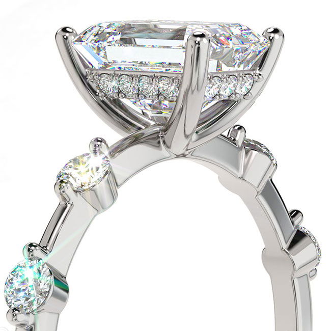 Emerald Cut Platinum Engagement Rings
