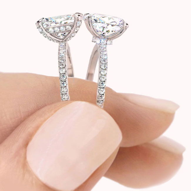 Hidden Halo Platinum Diamond Engagement Rings