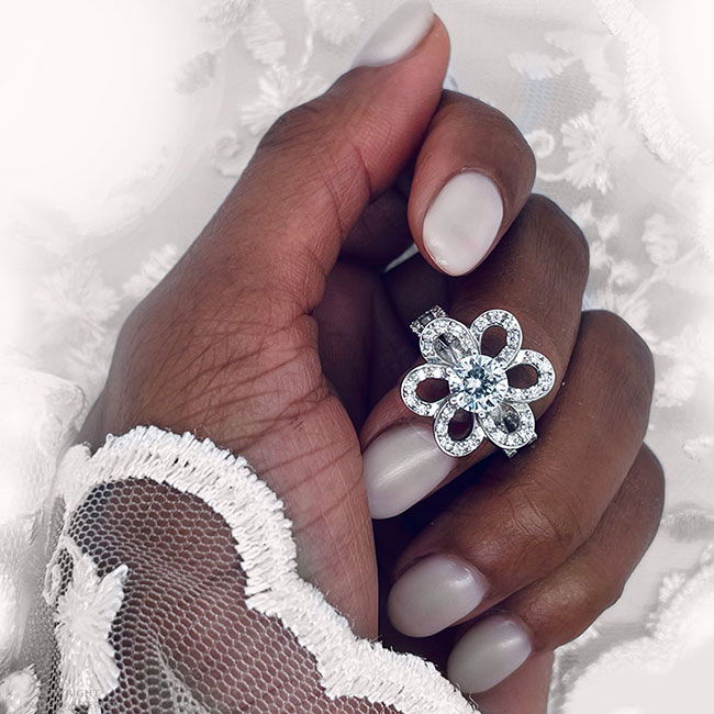 Intricate Design Platinum Diamond Engagement Rings