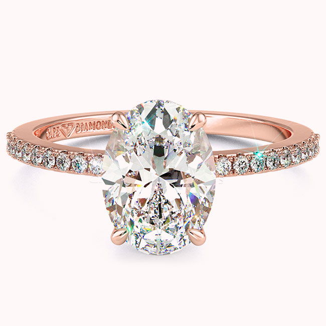 Oval Cut Rose Gold Diamond Engagement Rings