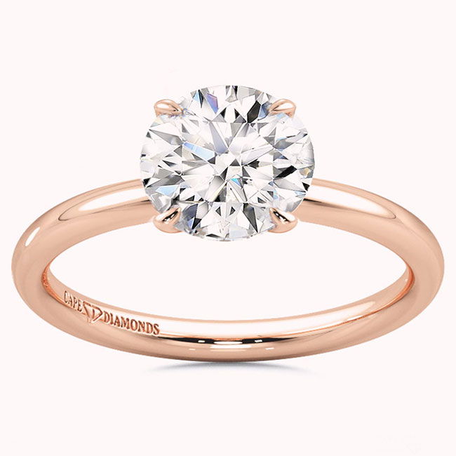 Round Cut Rose Gold Diamond Engagement Rings