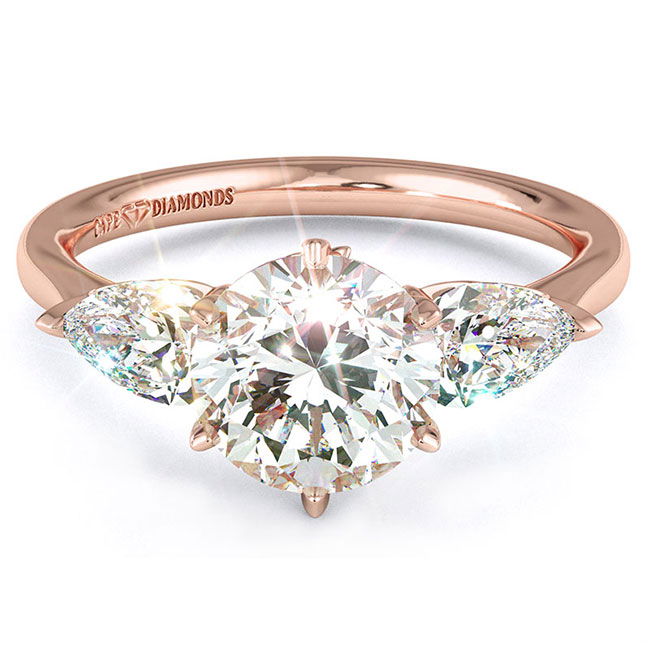 Trilogy Rose Gold Diamond Engagement Rings