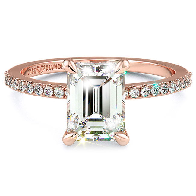 Emerald Cut Rose Gold Engagement Rings