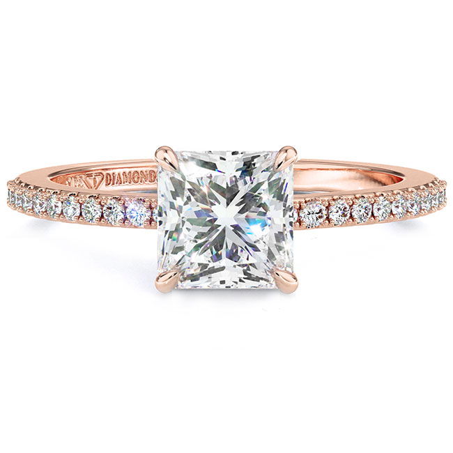 Princess Cut Rose Gold Diamond Engagement Rings