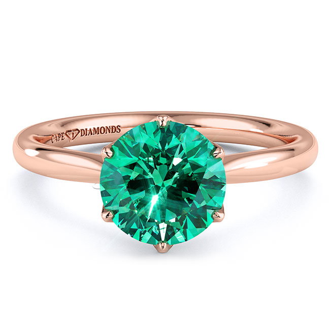 Solitaire Rose Gold Emerald Engagement Rings