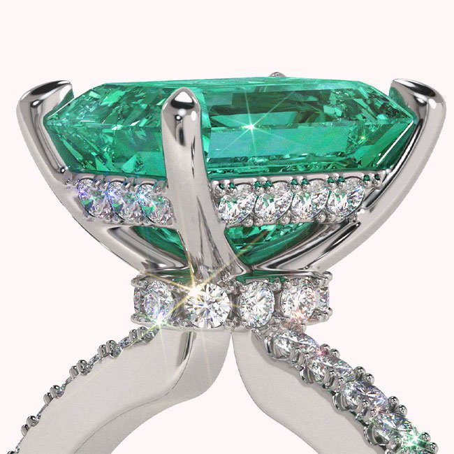Hidden Halo Tourmaline Engagement Rings