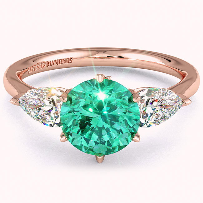 Rose Gold Trilogy Tourmaline Engagement Rings