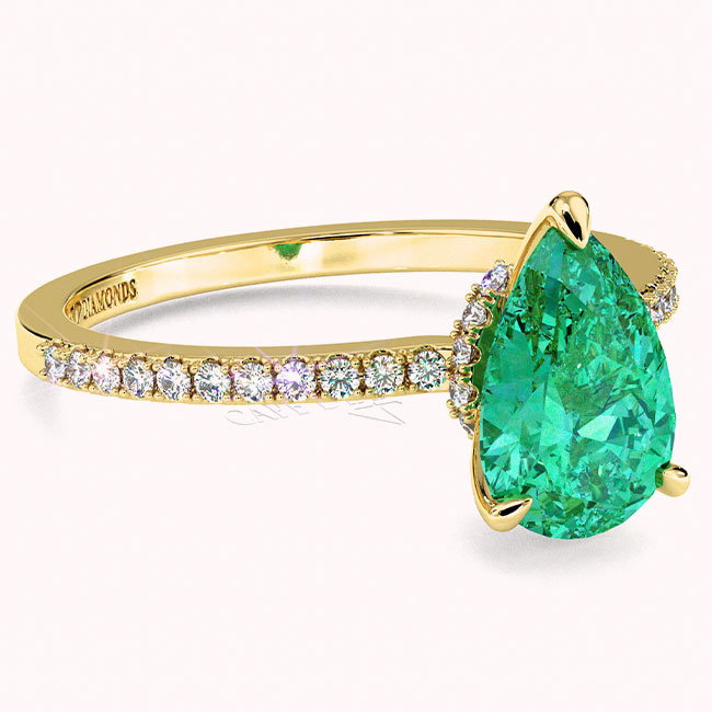 Yellow Gold Tourmaline Engagement Rings