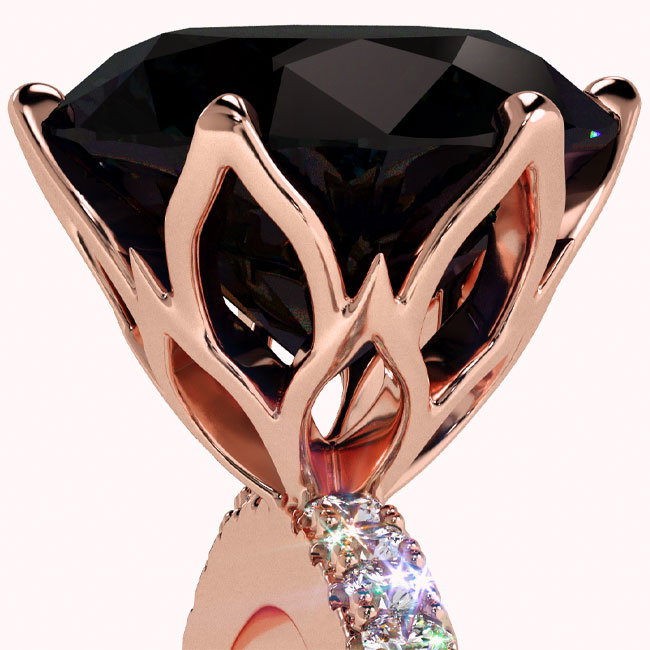 Rose Gold Black Diamond Engagement Rings