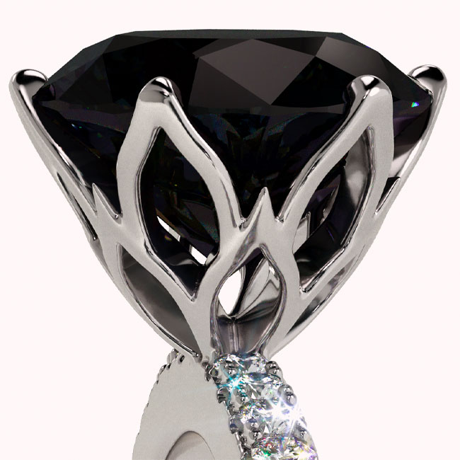 Platinum Black Diamond Engagement Rings