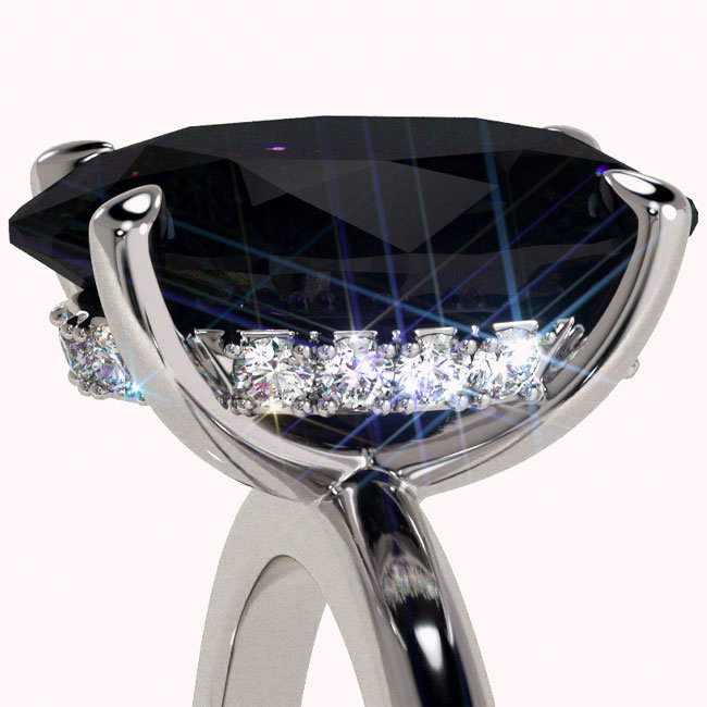 Hidden Halo Black Diamond Engagement Rings