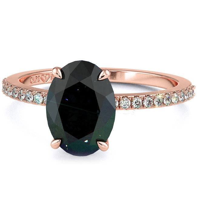 Rose Gold Black Diamond Engagement Rings