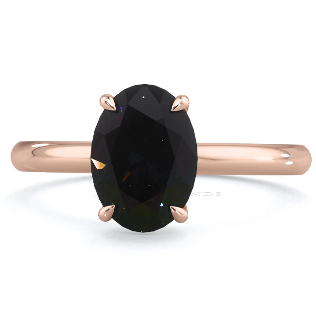 Rose Gold Solitaire Black Diamond Engagement Rings​