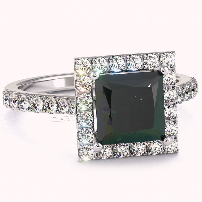 Halo Black Diamond Engagement Rings