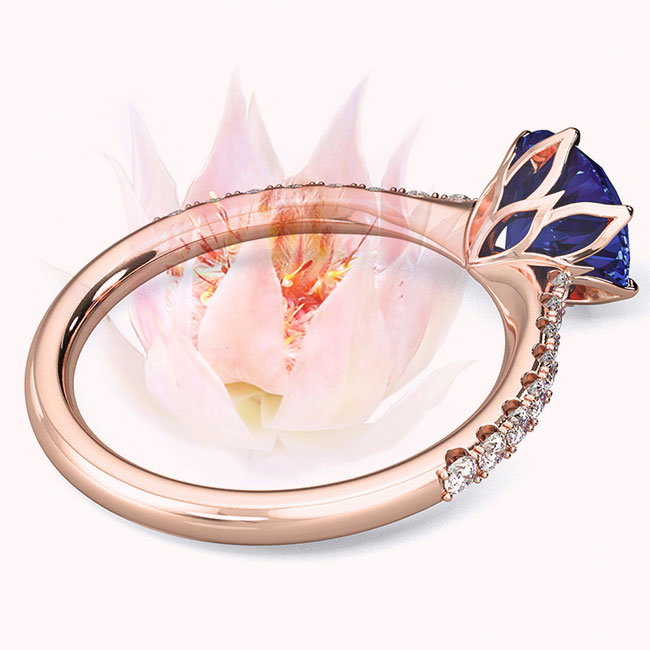 Fynbos Floral Tanzanite Rose Gold Engagement Rings
