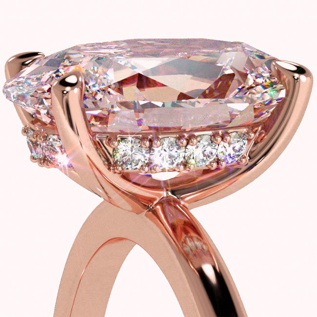Hidden Halo Morganite Rose Gold Engagement Rings