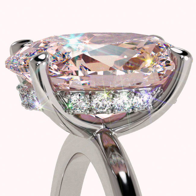 Hidden Halo Morganite Engagement Rings