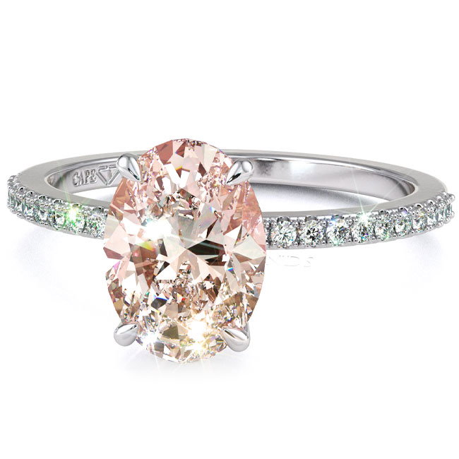 Side Stone Morganite Engagement Rings