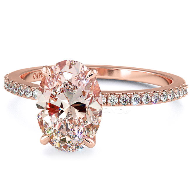 Pink Diamond Rose Gold Side Stone Engagement Rings