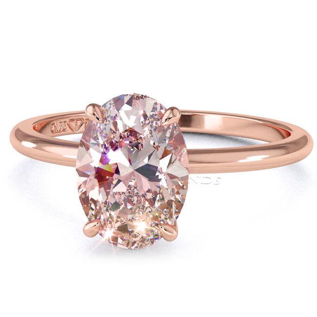 Pink Diamond Rose Gold Solitaire Engagement Rings