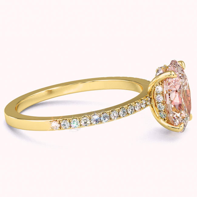 Pink Diamond Yellow Gold Engagement Rings