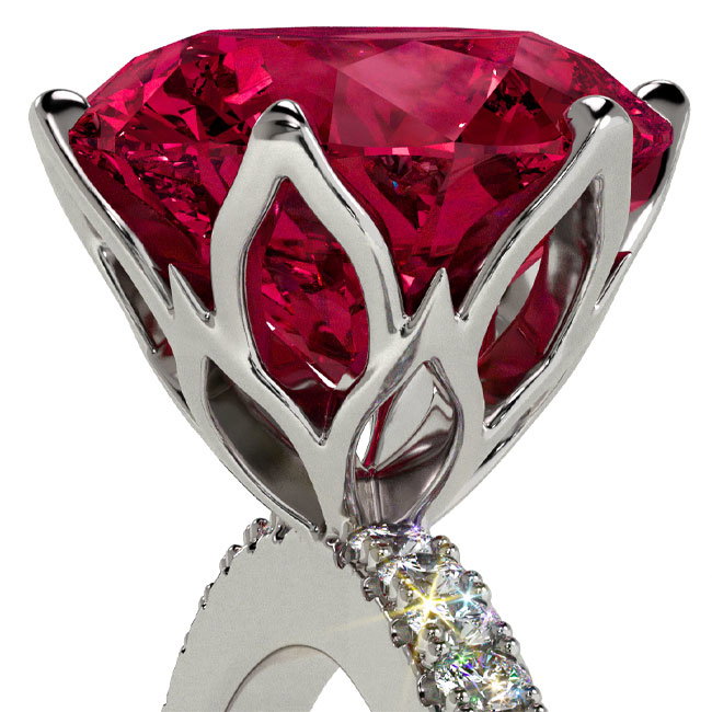 Platinum Ruby Engagement Rings